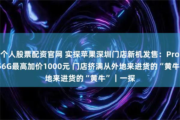 个人股票配资官网 实探苹果深圳门店新机发售:Pro Max 256G最高加价1000元 门店挤满从外地来进货的“黄牛”|一探